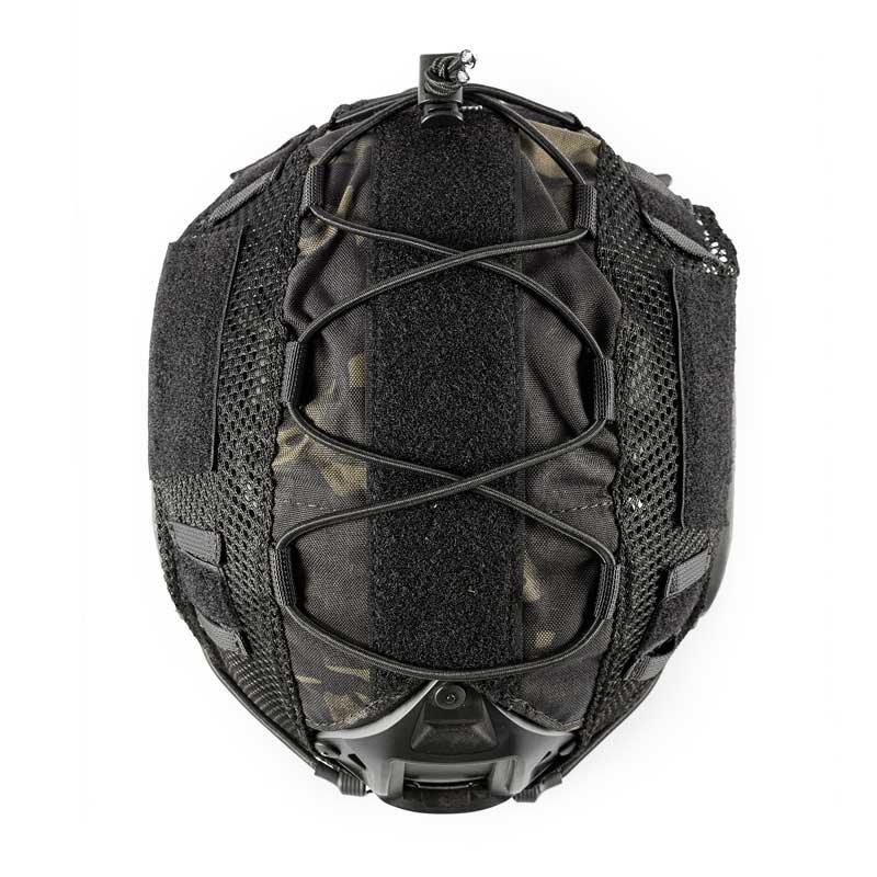 Couvre casque FAST PJ MCBK Multicam Black camouflage forêt housse de casque Airsoft avec Velcro pour casque militaire tactique homme et femme accessoire  OneTigris helmet cover