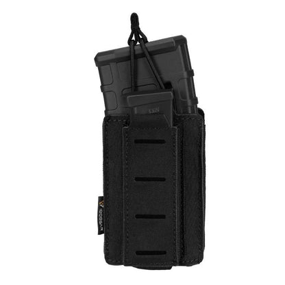 Porte chargeur 5.56 avec chargeur 9mm tactique militaire porte chargeurs Noir tissus MOLLE découpe laser porte chargeur avec élastique de rétention pour chargeur réplique arme Airsoft