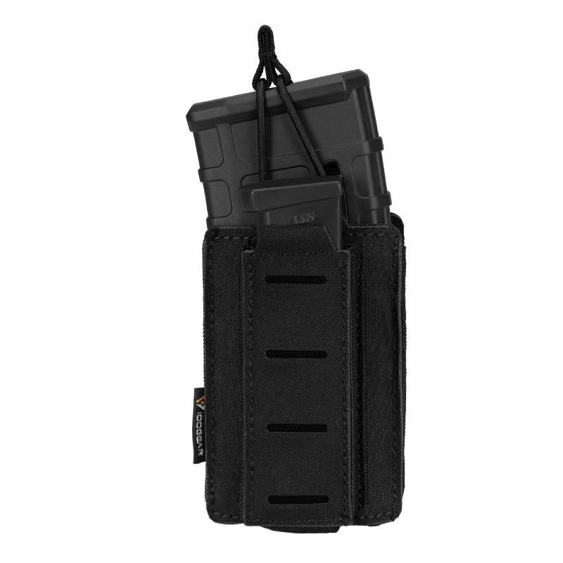 Porte chargeur 5.56 avec chargeur 9mm tactique militaire porte chargeurs Noir tissus MOLLE découpe laser porte chargeur avec élastique de rétention pour chargeur réplique arme Airsoft