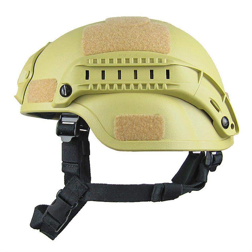 Casque MICH 2000 Airsoft Jaune équipement fast fma protection tactique militaire Airsoft casque Noir populaire avec Velcro homme femme Unisexe avec rail et support NVG Airsoft helmet