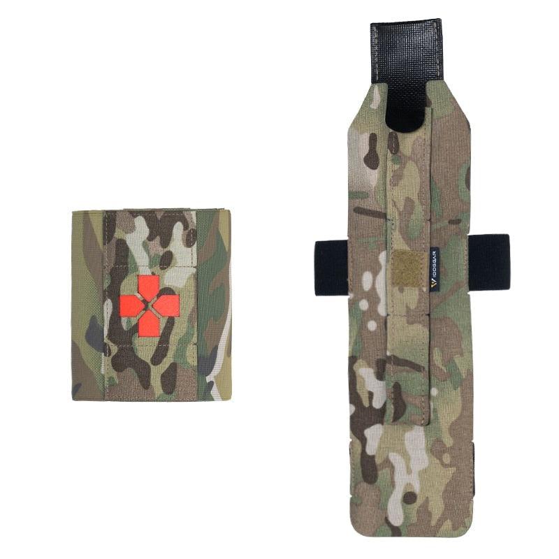 Poche medic micro trauma kit MC MOLLE multicam camouflage ouverture rapide poche stockage fournitures médical avec croix rouge équipement tactique militaire medic pouch Airsoft