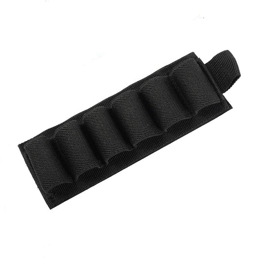 Porte 6 cartouches Velcro pour munitions fusil calibre 12 porte chevrotine Noir élastique Nylon Airsoft cartouchière chasse