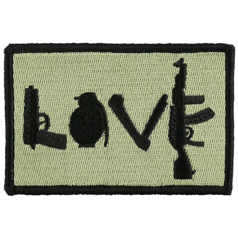 Patch brodé LOVE Airsoft j'aime l'airsoft i love airsoft velcro onetigris