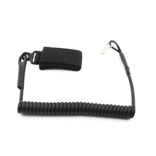 Sangle à ressort extensible élastique noir pour réplique de poing airsoft ou talkie walkie radio sangle court 1 point pistolet gun militaire glock Airsoft dragonne de combat